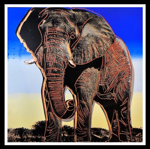 ANDY WARHOL - "ELEPHANT" - Endangered Species – (Blue Bkg) SILKSCREEN TRIAL Proof